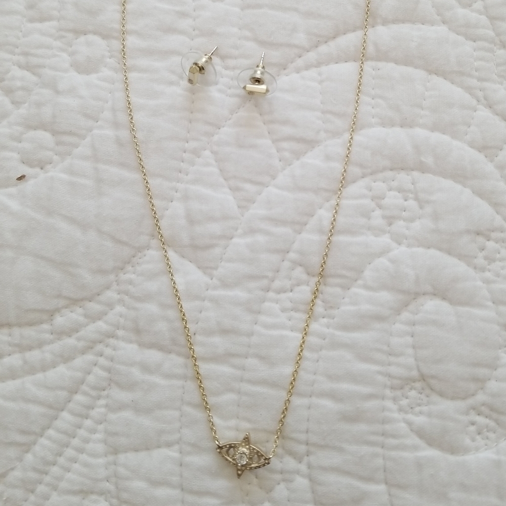 Kendra Scott Necklace and Earrings Gold